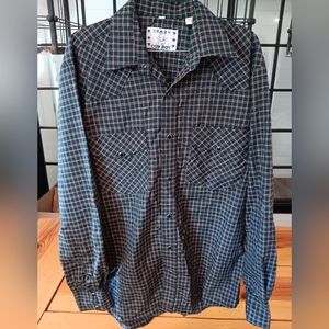 Crazy Cowboy, pearl snap shirt, size- L, Black and Red, Great condition